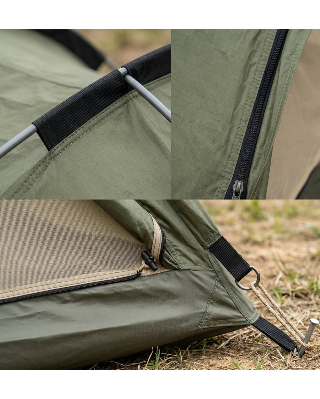 Kfxmw Four Person Vis a Vis Tent Olive Sand - Detail view