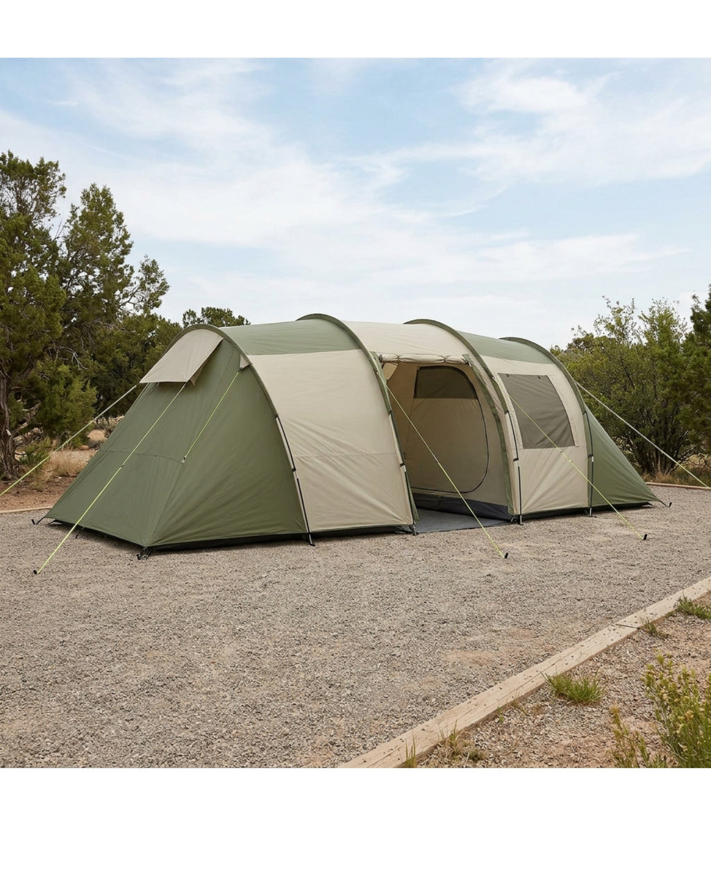 Kfxmw Four Person Vis a Vis Tent Olive Sand - Lifestyle view