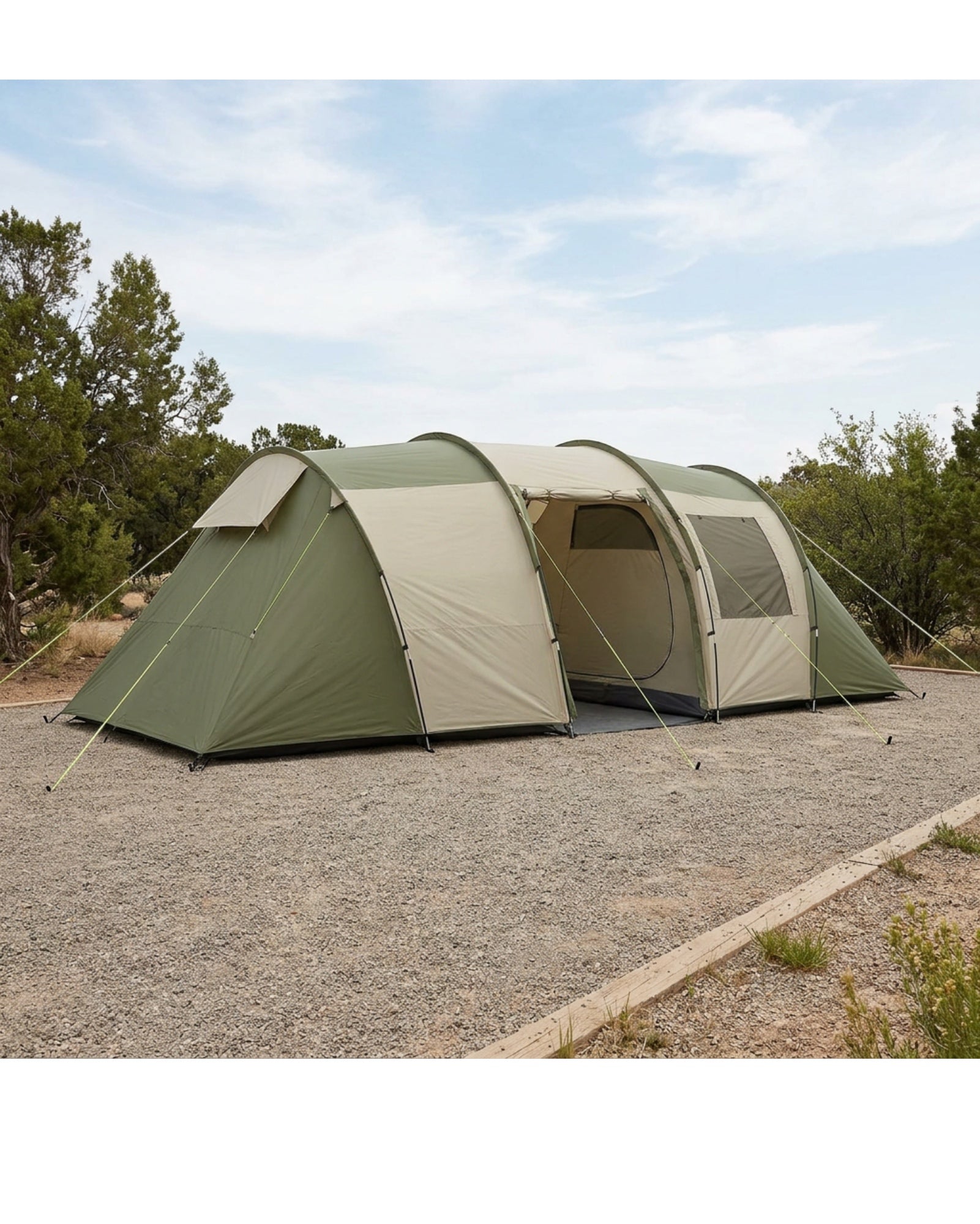 Kfxmw Four Person Vis a Vis Tent Olive Sand - Lifestyle view