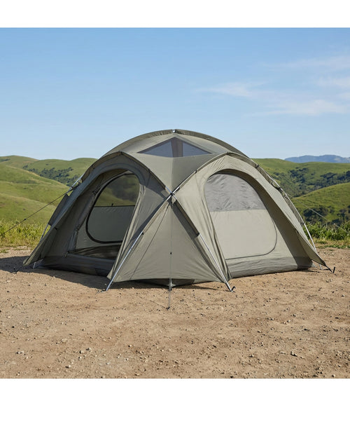 Kfxmw Three Person Geodesic Tent Moss Gray - Lifestyle view